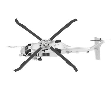 Beyaz arka planda izole edilmiş beyaz uçak. 3d görüntüleme - illüstrasyon