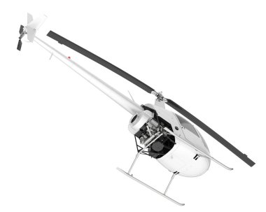 Beyaz arka planda izole edilmiş beyaz uçak. 3d görüntüleme - illüstrasyon