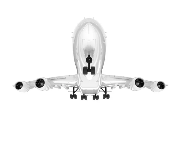 Λευκό Αεροσκάφος Απομονωμένο Λευκό Φόντο Απόδοση Εικονογράφηση — Φωτογραφία Αρχείου