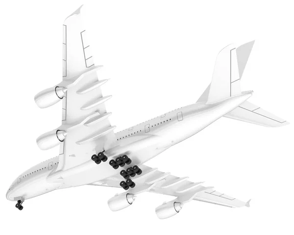 Aeromobile Bianco Isolato Sfondo Bianco Rendering Illustrazione — Foto Stock