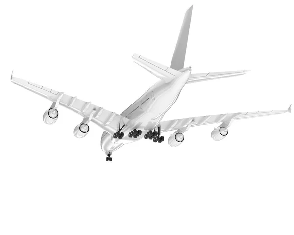 Aviones Blancos Aislados Sobre Fondo Blanco Representación Ilustración — Foto de Stock