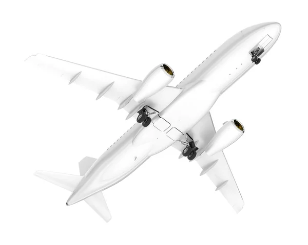 White Aircraft Isolated White Background Rendering Illustration — Stock Photo, Image