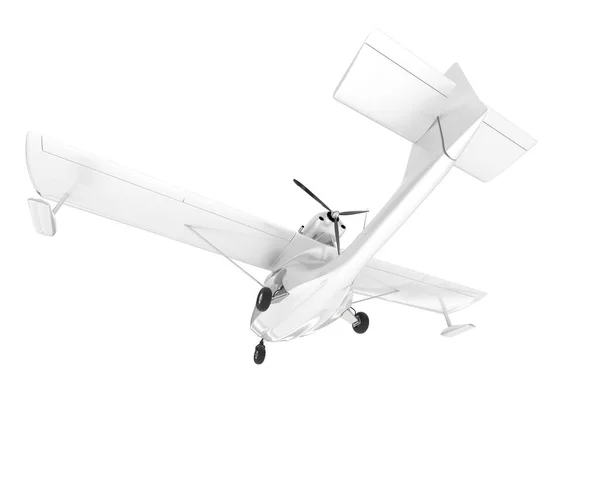 白色的飞机被白色的背景隔离 3D渲染 — 图库照片