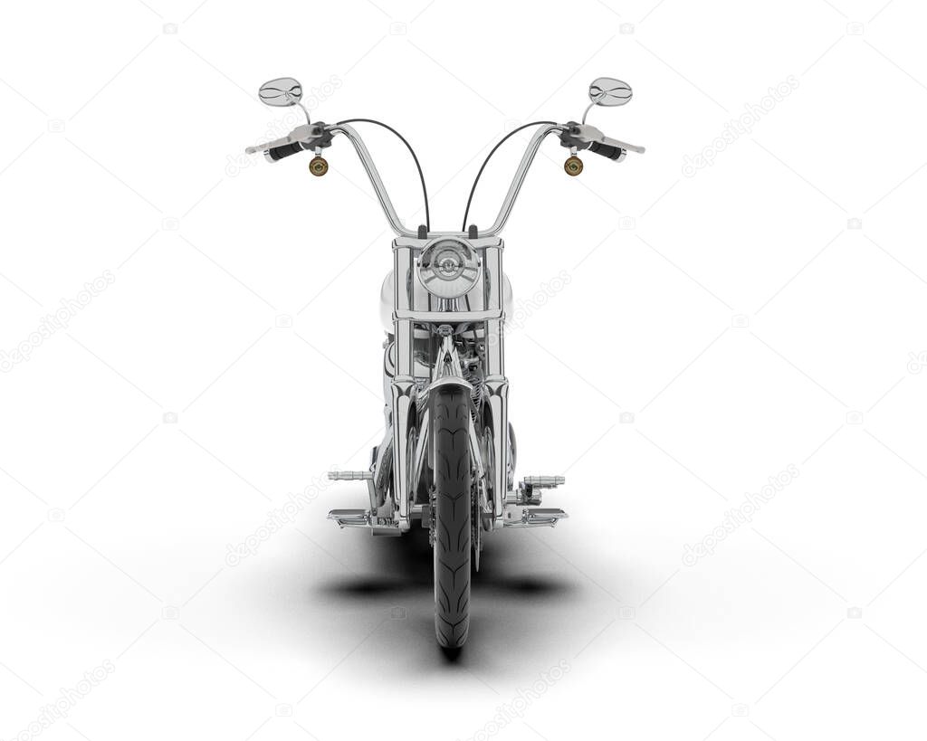 Moto blanco aislado sobre fondo blanco. representación 3d ilustración