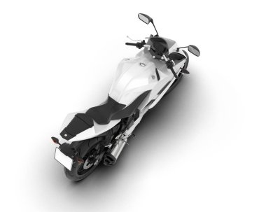 Beyaz şehir arabası beyaz arka planda izole edilmiş. 3d görüntüleme - illüstrasyon