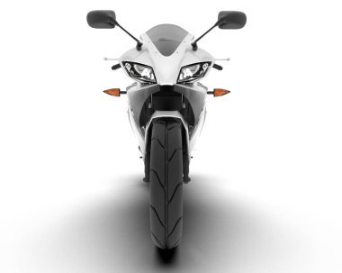 Beyaz şehir arabası beyaz arka planda izole edilmiş. 3d görüntüleme - illüstrasyon