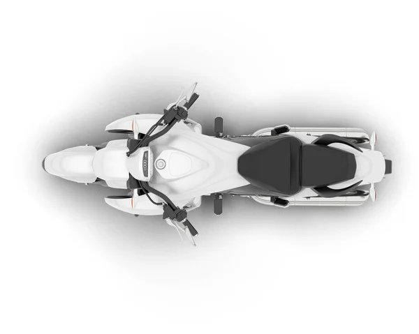 Biały Motocykl Odizolowany Białym Tle Renderowanie Ilustracja — Zdjęcie stockowe