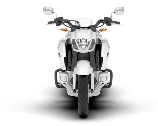 Moto Blanco Aislado Sobre Fondo Blanco Representación Ilustración —  Fotos de Stock