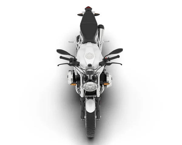 Белый Мотоцикл Изолирован Белом Фоне Рендеринг Иллюстрация — стоковое фото