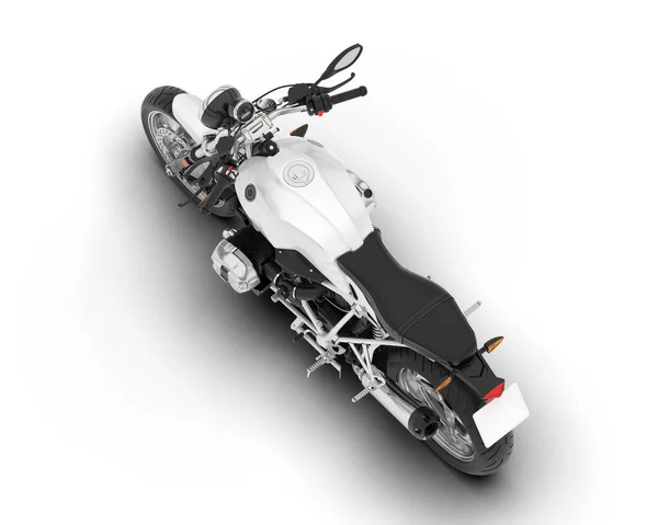 白いバイクは白い背景に隔離されている 3Dレンダリング イラスト — ストック写真