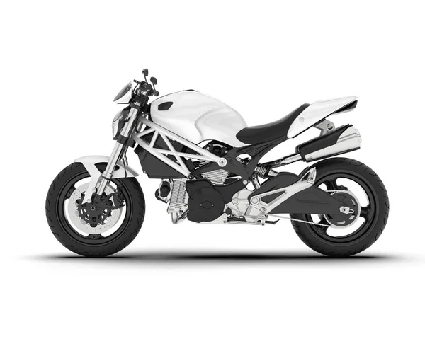 Weißes Motorrad Isoliert Auf Weißem Hintergrund Darstellung Illustration — Stockfoto