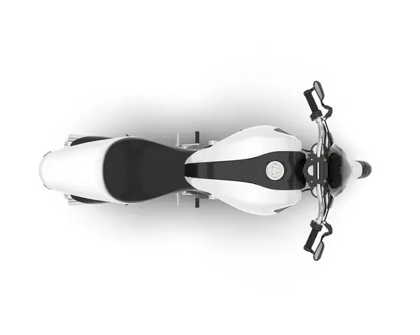 White Motorcycle Isolated White Background Rendering Illustration — Stock Photo, Image