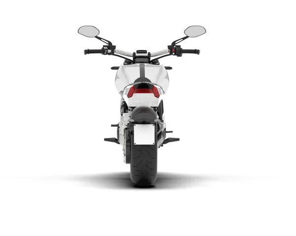 Moto Blanco Aislado Sobre Fondo Blanco Representación Ilustración — Foto de Stock