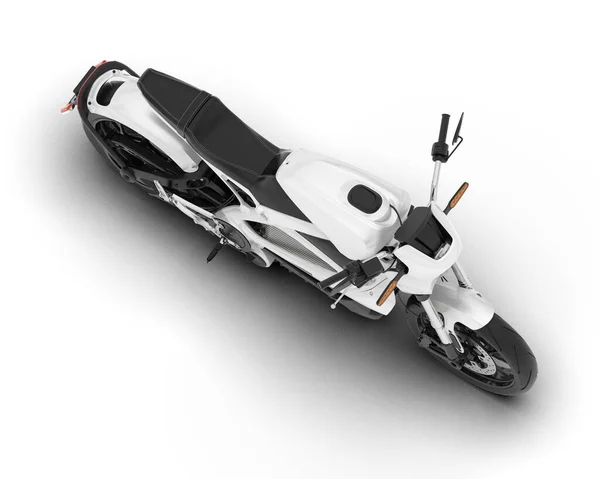 Moto Blanco Aislado Sobre Fondo Blanco Representación Ilustración — Foto de Stock
