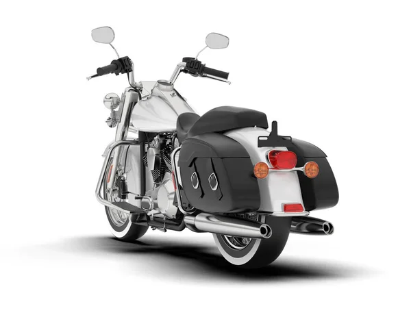 Vit Motorcykel Isolerad Vit Bakgrund Återgivning Illustration — Stockfoto