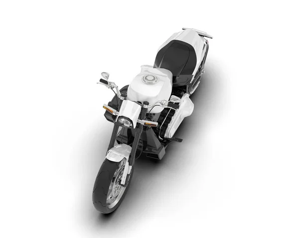 Hvid Motorcykel Isoleret Hvid Baggrund Rendering Illustration - Stock-foto