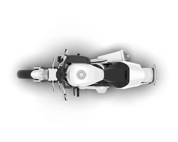 Biały Motocykl Odizolowany Białym Tle Renderowanie Ilustracja — Zdjęcie stockowe