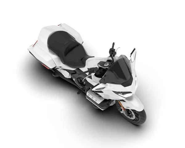 Beyaz Arka Planda Beyaz Motosiklet Izole Edilmiş Görüntüleme Illüstrasyon — Stok fotoğraf