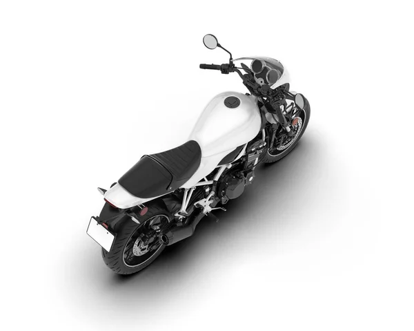 Белый Мотоцикл Изолирован Белом Фоне Рендеринг Иллюстрация — стоковое фото