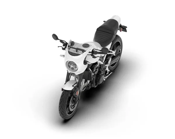 Vit Motorcykel Isolerad Vit Bakgrund Återgivning Illustration — Stockfoto