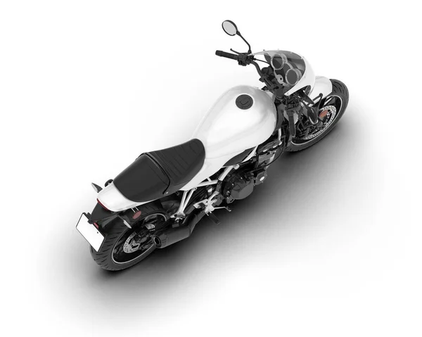 Білий Мотоцикл Ізольований Білому Тлі Візуалізація Ілюстрація — стокове фото