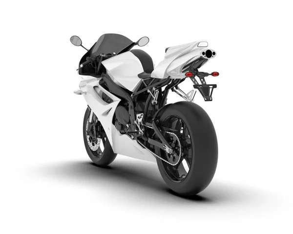 Weißes Motorrad Isoliert Auf Weißem Hintergrund Darstellung Illustration — Stockfoto