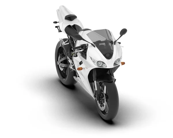 Moto Bianca Isolata Fondo Bianco Rendering Illustrazione — Foto Stock