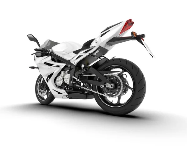 Moto Bianca Isolata Fondo Bianco Rendering Illustrazione — Foto Stock