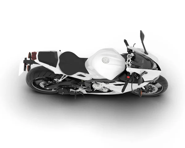 White Motorcycle Isolated White Background Rendering Illustration — Stock Photo, Image