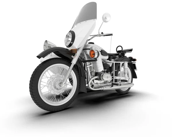 White Motorcycle Isolated White Background Rendering Illustration — Free Stock Photo