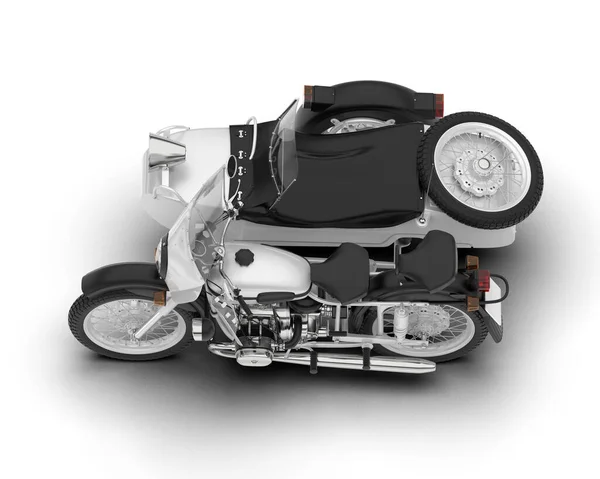 Motor Putih Terisolasi Dengan Latar Belakang Putih Ringkasan Ilustrasi — Stok Foto