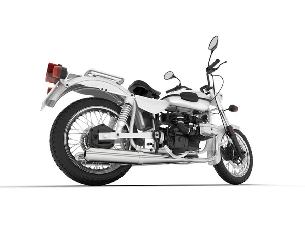 stock image White motorcycle isolated on white background. 3d rendering - illustration