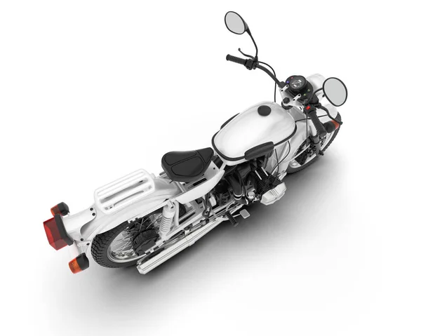 stock image White motorcycle isolated on white background. 3d rendering - illustration