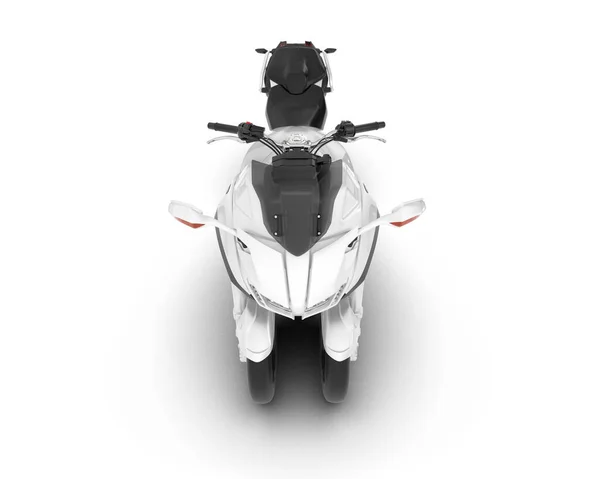 Moto Branco Isolado Fundo Branco Renderização Ilustração — Fotografia de Stock