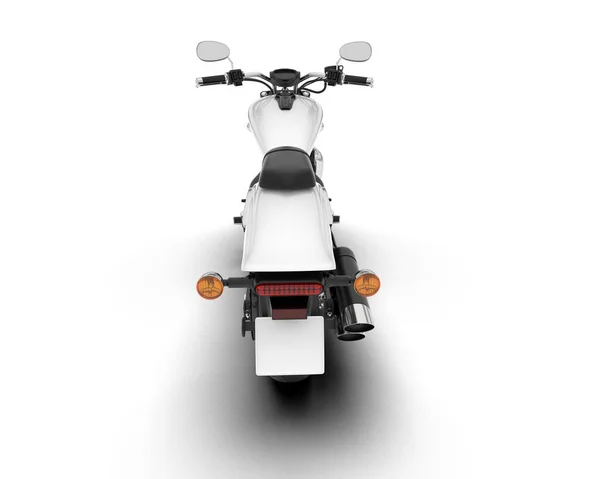 Білий Мотоцикл Ізольований Білому Тлі Візуалізація Ілюстрація — стокове фото