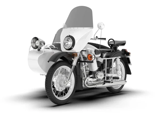 White Motorcycle Isolated White Background Rendering Illustration Royalty Free Stock Photos