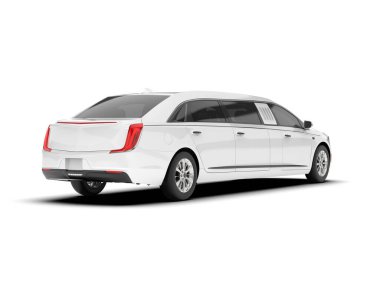 Beyaz şehir arabası beyaz arka planda izole edilmiş. 3d görüntüleme - illüstrasyon