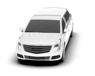 Beyaz şehir arabası beyaz arka planda izole edilmiş. 3d görüntüleme - illüstrasyon