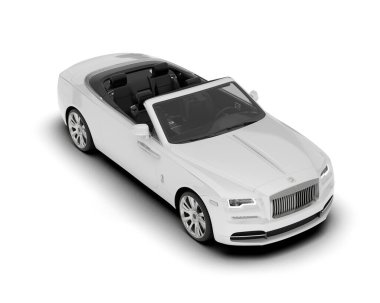 Beyaz şehir arabası beyaz arka planda izole edilmiş. 3d görüntüleme - illüstrasyon