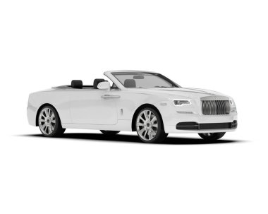 Beyaz şehir arabası beyaz arka planda izole edilmiş. 3d görüntüleme - illüstrasyon