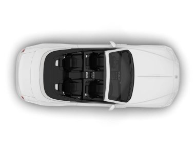 Beyaz şehir arabası beyaz arka planda izole edilmiş. 3d görüntüleme - illüstrasyon