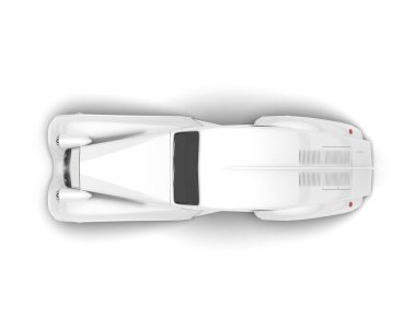 Beyaz şehir arabası beyaz arka planda izole edilmiş. 3d görüntüleme - illüstrasyon