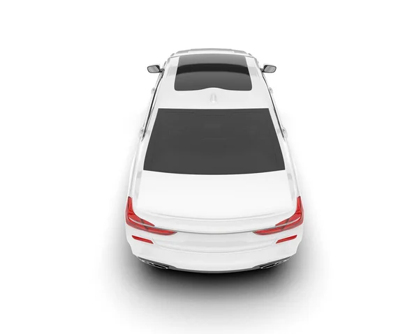 White City Car Isolated White Background Rendering Illustration — Stock Photo, Image