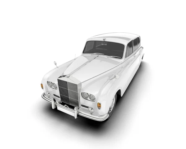 Biały Samochód Odizolowany Białym Tle Renderowanie Ilustracja — Zdjęcie stockowe