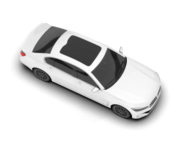 Білий Міський Автомобіль Ізольований Білому Тлі Візуалізація Ілюстрація — стокове фото