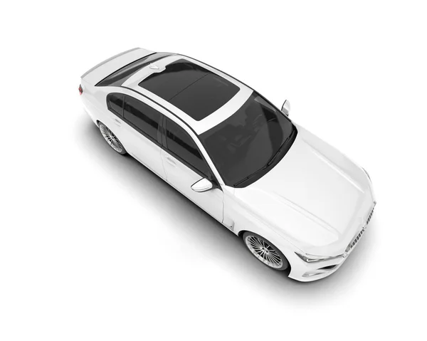 Λευκό Αυτοκίνητο Πόλης Απομονωμένο Λευκό Φόντο Απόδοση Εικονογράφηση — Φωτογραφία Αρχείου
