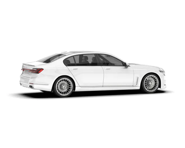 stock image White city car isolated on white background. 3d rendering - illustration