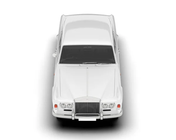 Белый Городской Автомобиль Изолирован Белом Фоне Рендеринг Иллюстрация — стоковое фото