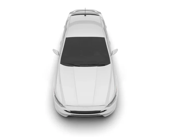 白色城市车隔离在白色背景 3D渲染 — 图库照片