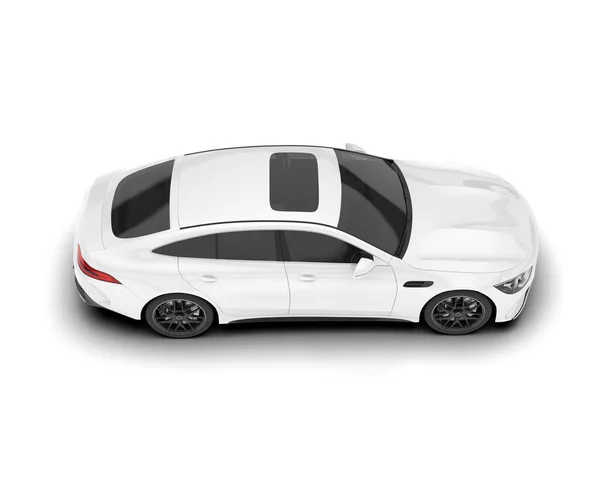 白色城市车隔离在白色背景 3D渲染 — 图库照片